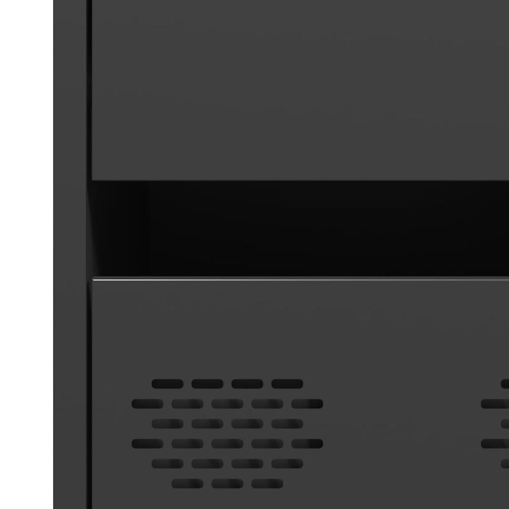 Highboard Black 68x39x101.5 cm Steel