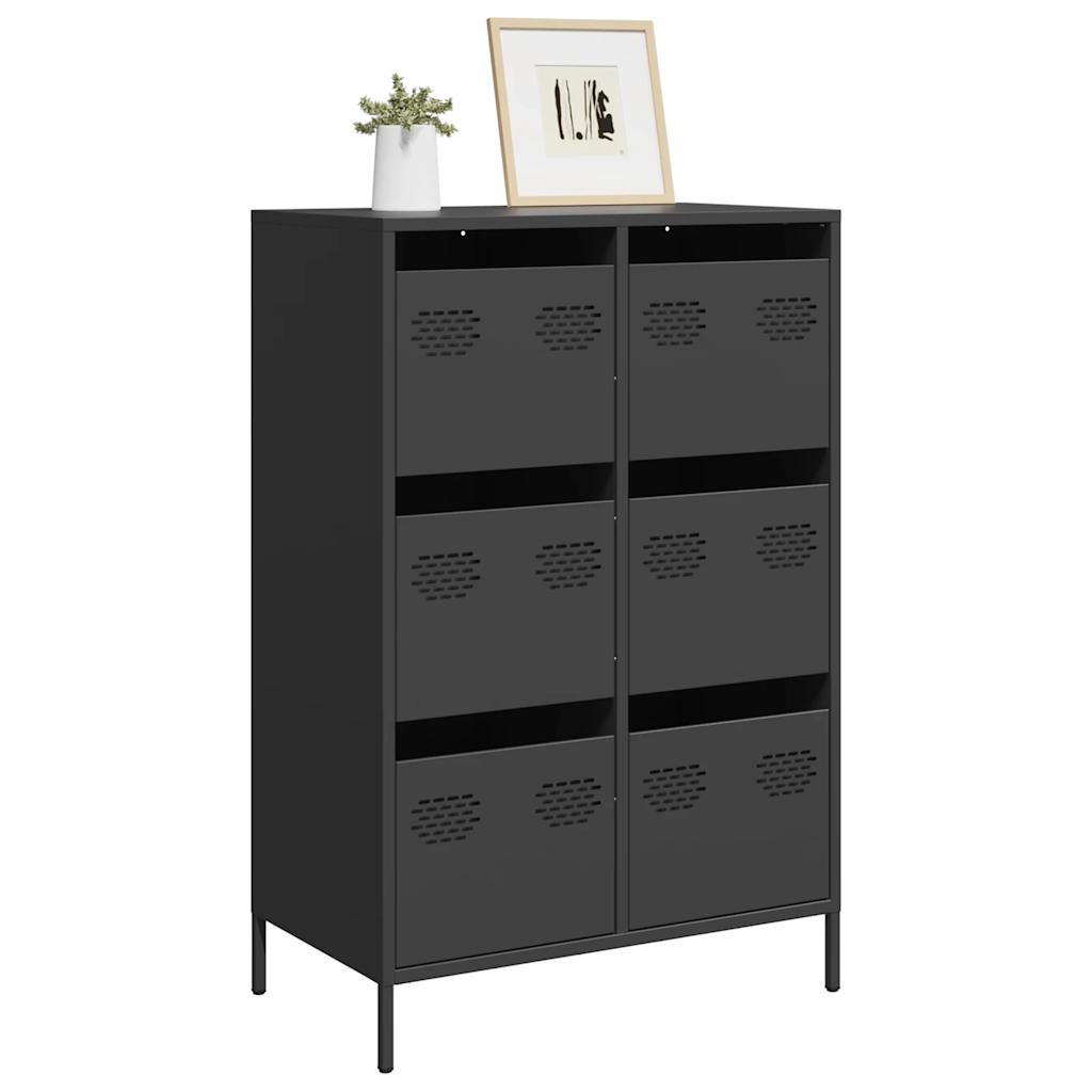 Highboard Black 68x39x101.5 cm Steel