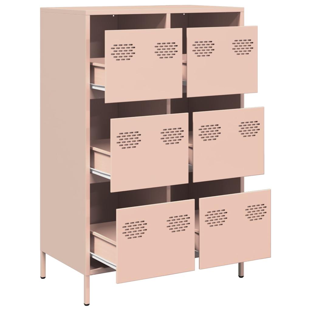 Highboard Pink 68x39x101.5 cm Steel