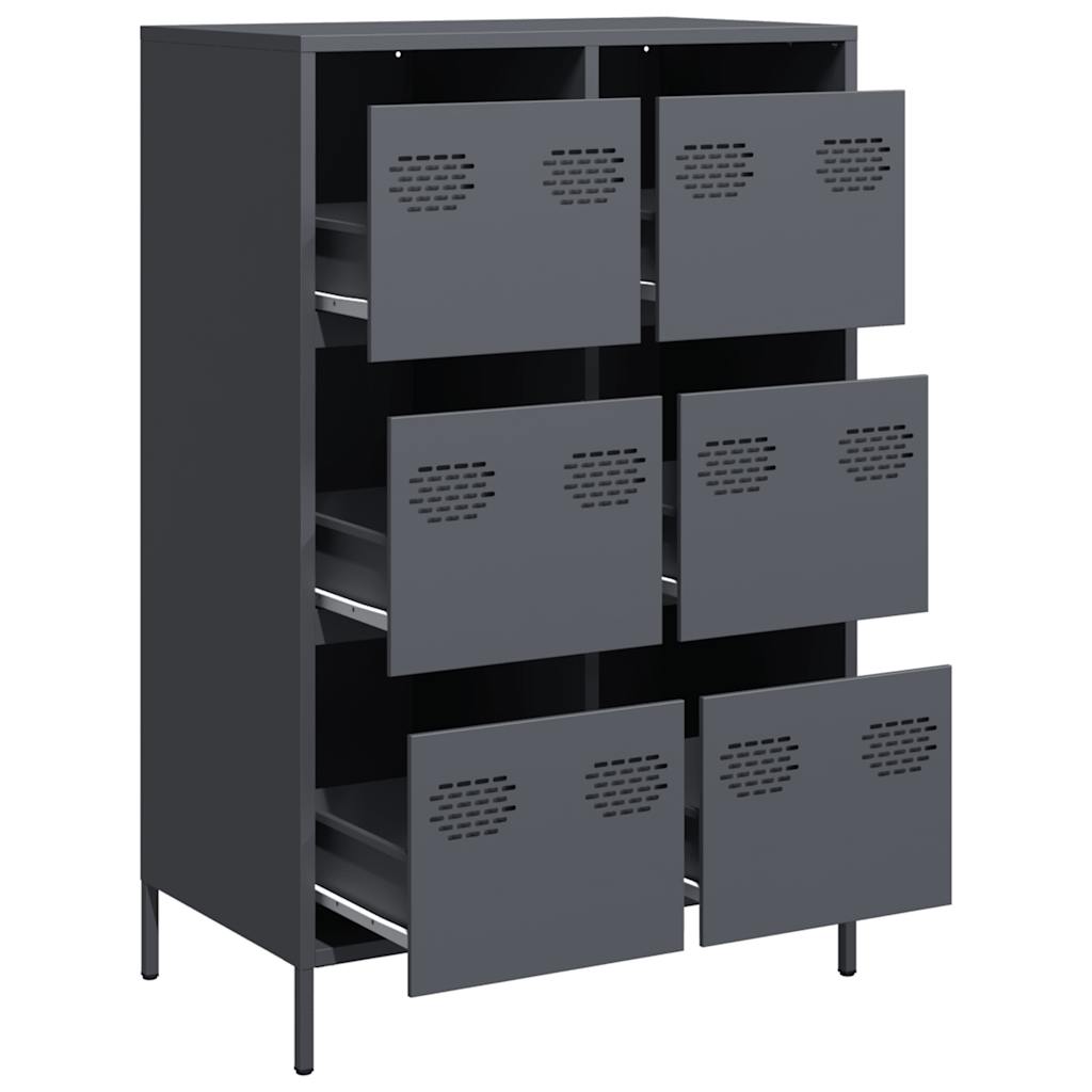 Highboard Anthracite 68x39x101.5 cm Steel