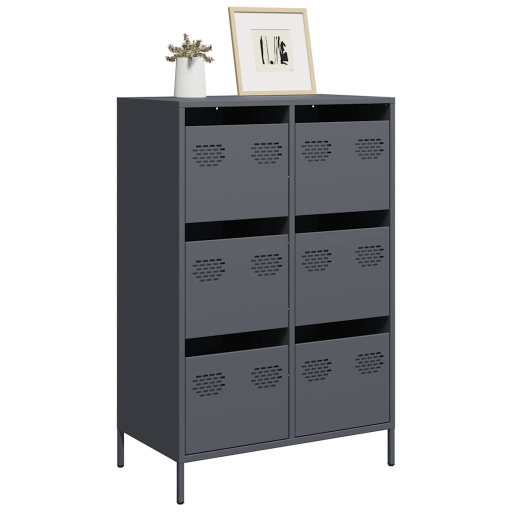 Highboard Anthracite 68x39x101.5 cm Steel