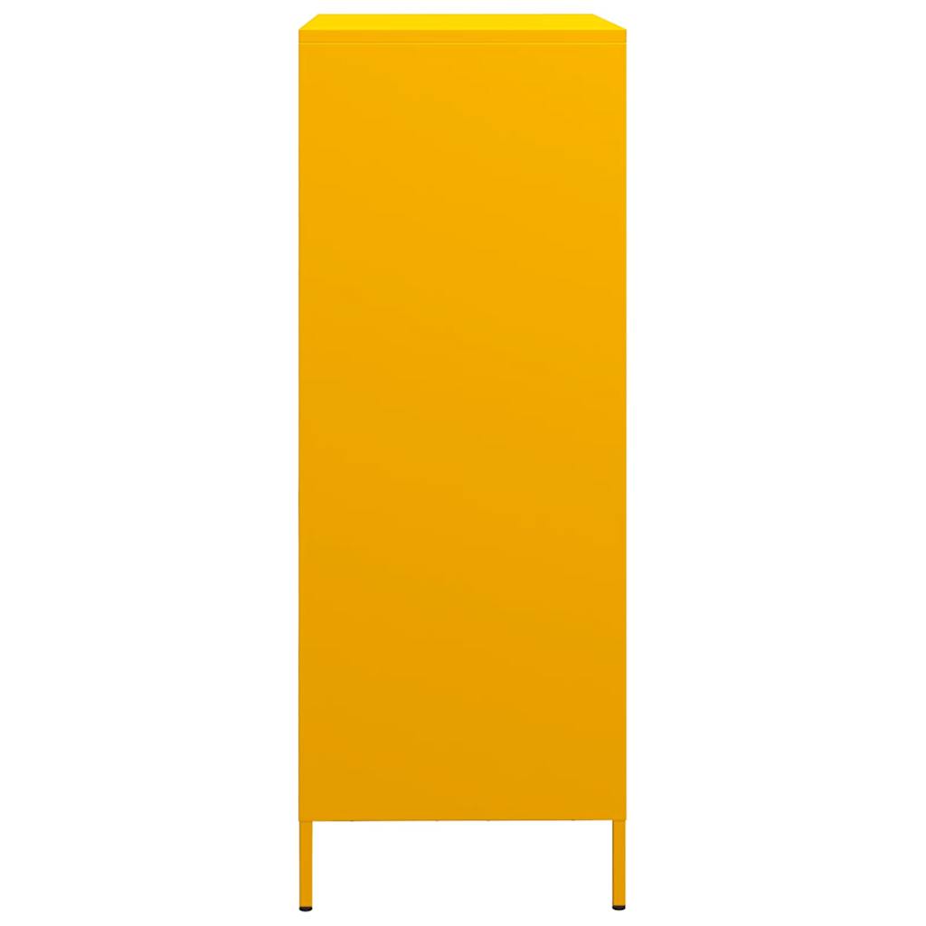Highboard Mustard Yellow 68x39x101.5 cm Steel