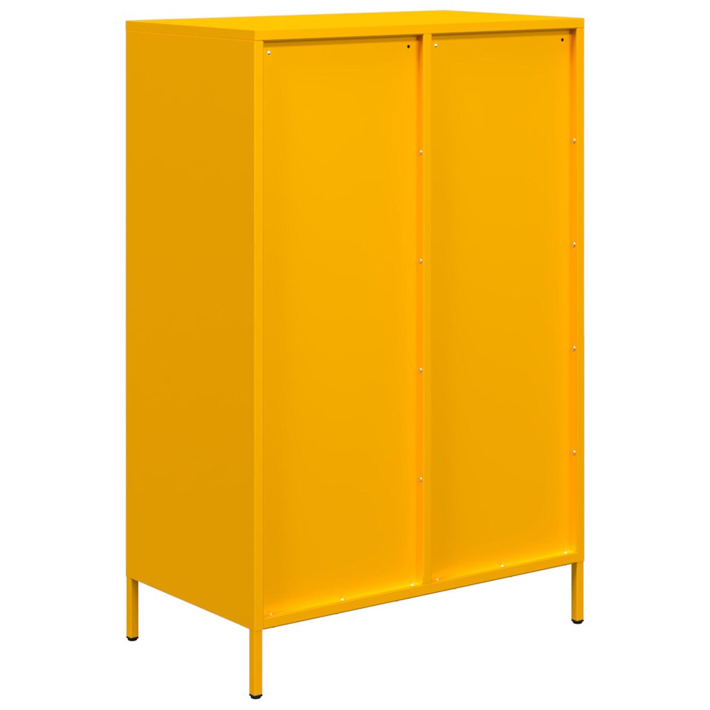 Highboard Mustard Yellow 68x39x101.5 cm Steel