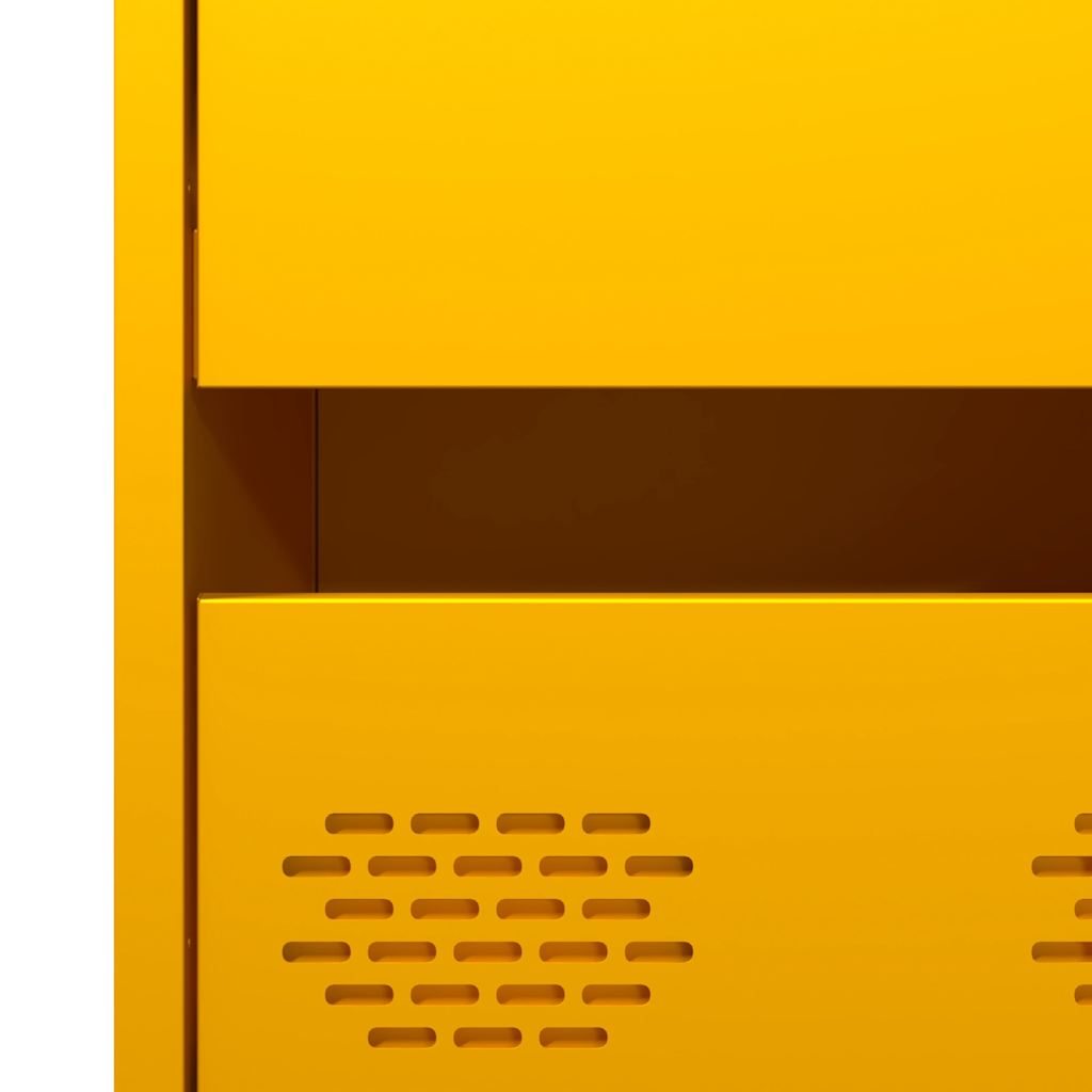 Highboard Mustard Yellow 68x39x101.5 cm Steel