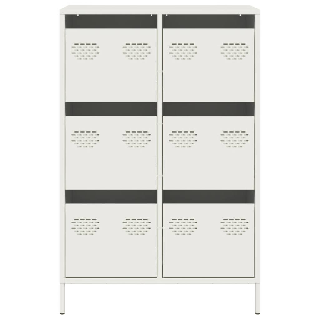 Highboard White 68x39x101.5 cm Steel
