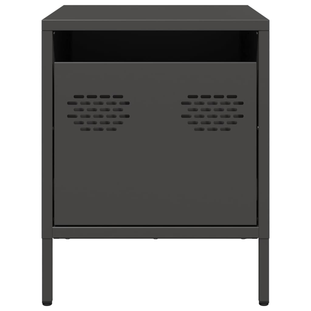 Bedside Cabinets 2 pcs Black 35x39x43.5 cm Steel
