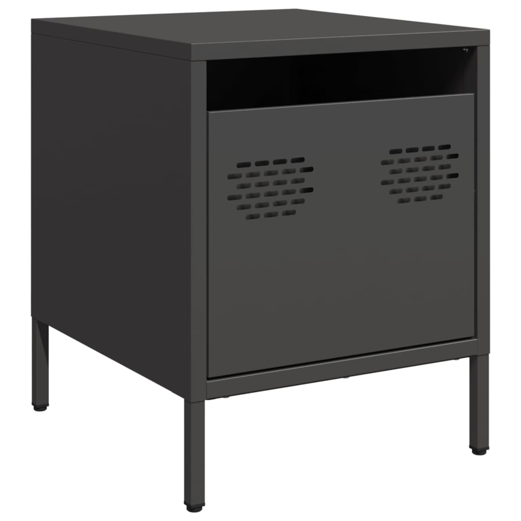 Bedside Cabinets 2 pcs Black 35x39x43.5 cm Steel
