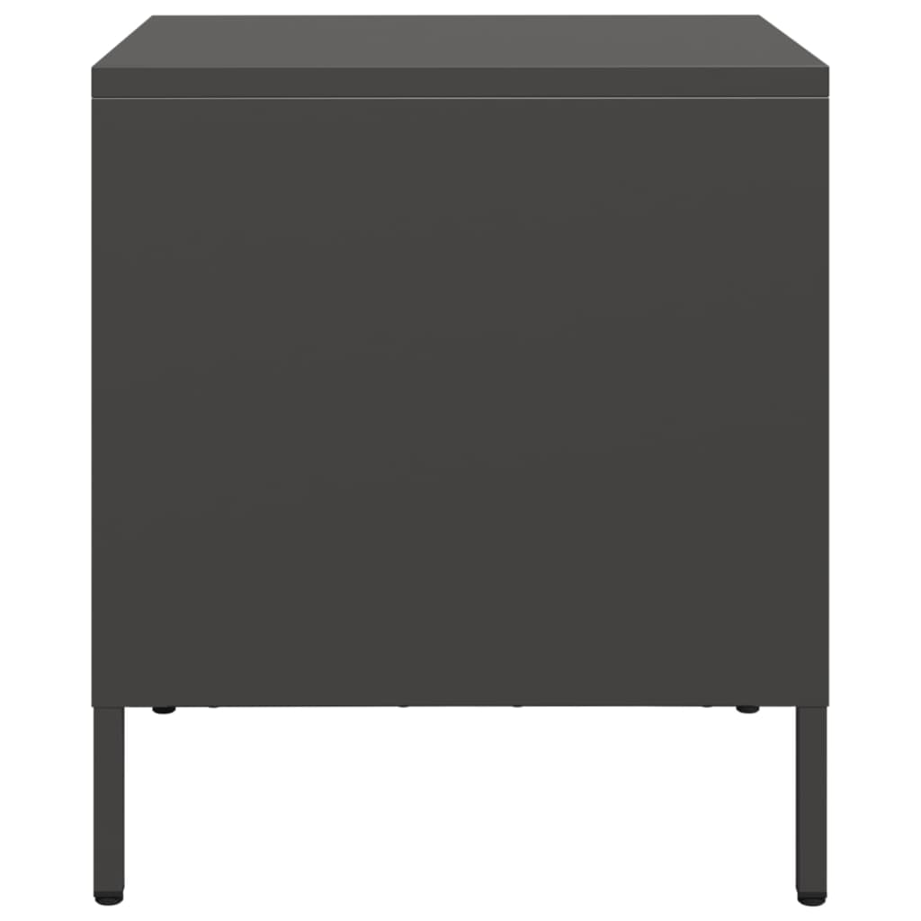Bedside Cabinets 2 pcs Black 35x39x43.5 cm Steel