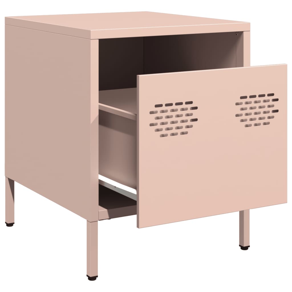 Bedside Cabinets 2 pcs Pink 35x39x43.5 cm Steel