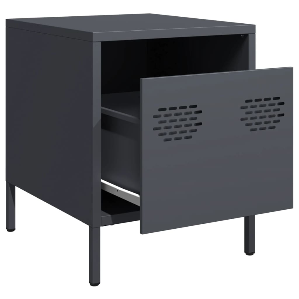 Bedside Cabinets 2 pcs Anthracite 35x39x43.5 cm Steel