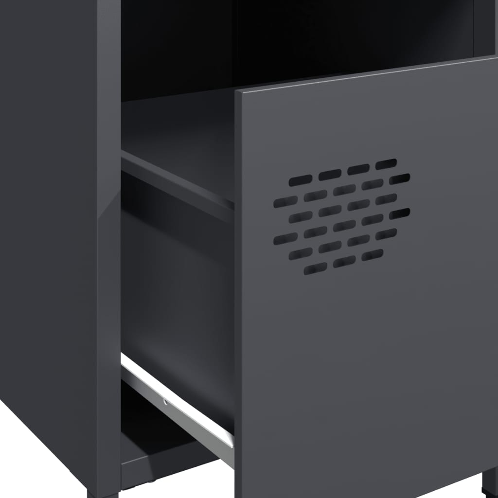 Bedside Cabinets 2 pcs Anthracite 35x39x43.5 cm Steel