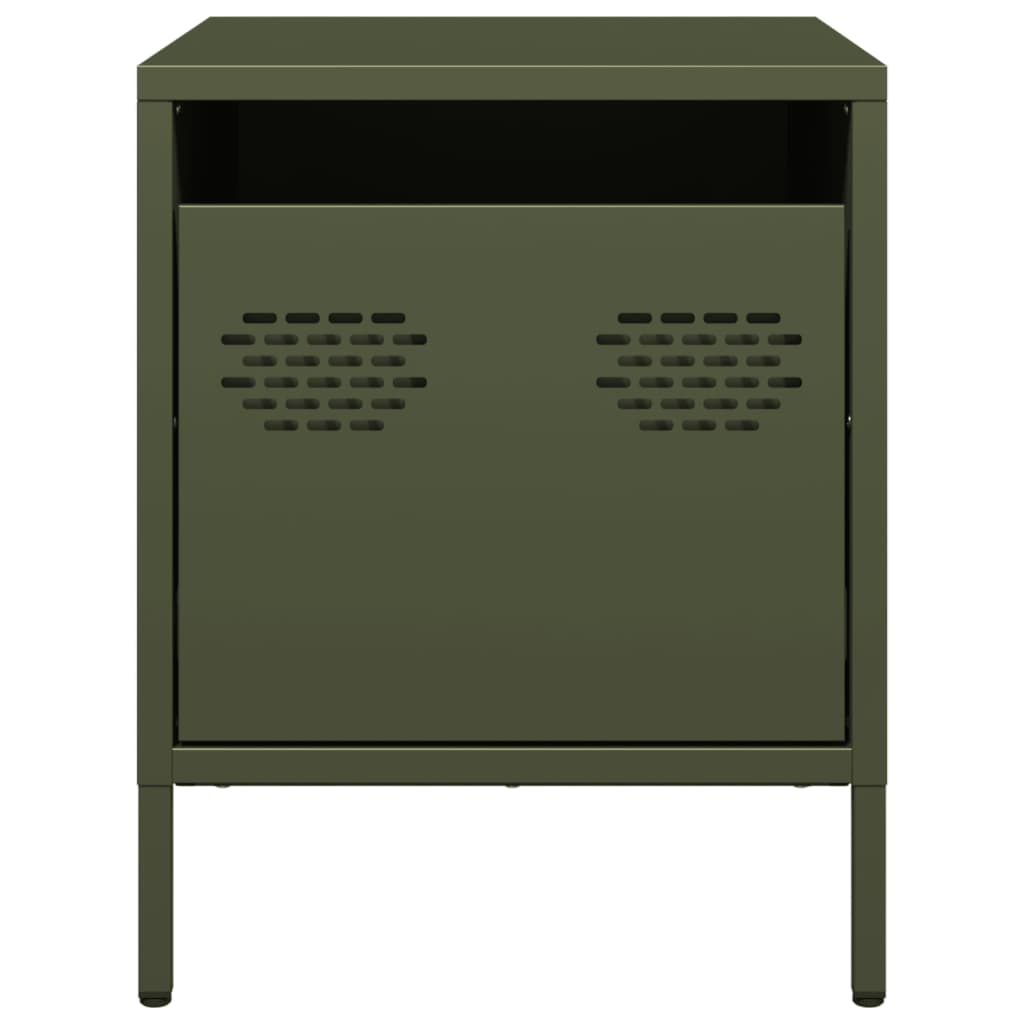 Bedside Cabinets 2 pcs Olive Green 35x39x43.5 cm Steel