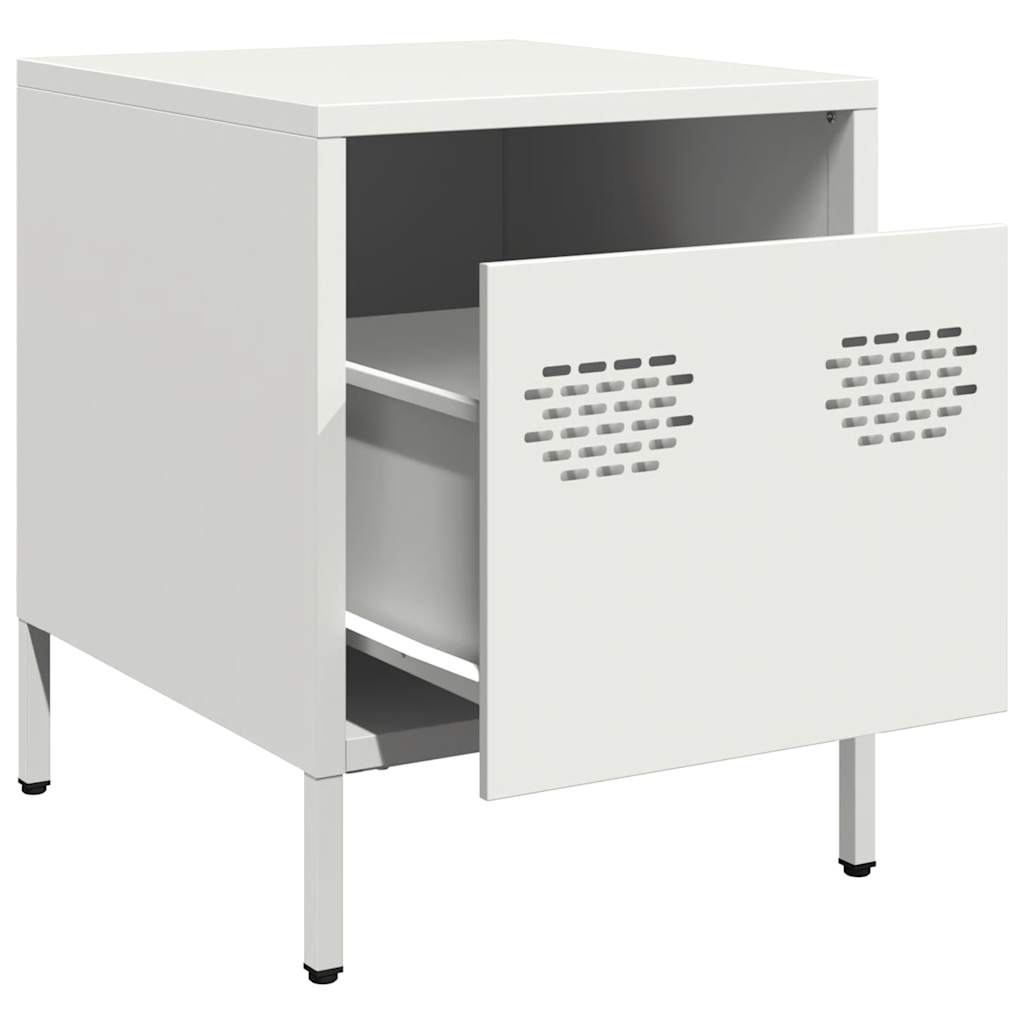 Bedside Cabinets 2 pcs White 35x39x43.5 cm Steel