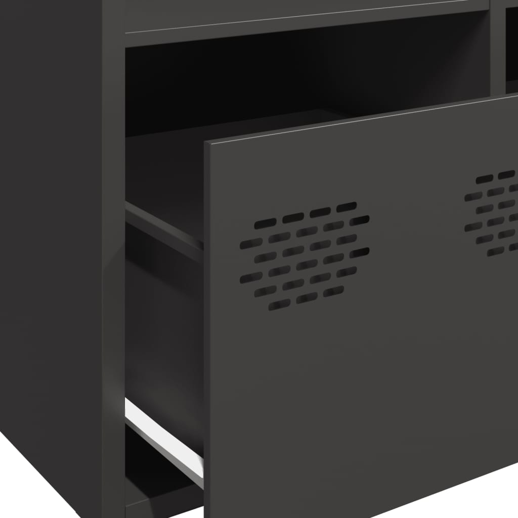 Highboard Black 68x39x103.5 cm Steel
