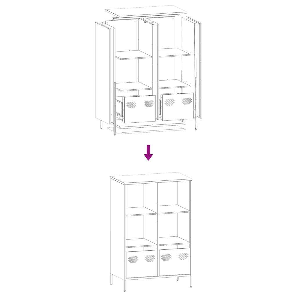 Highboard Pink 68x39x103.5 cm Steel