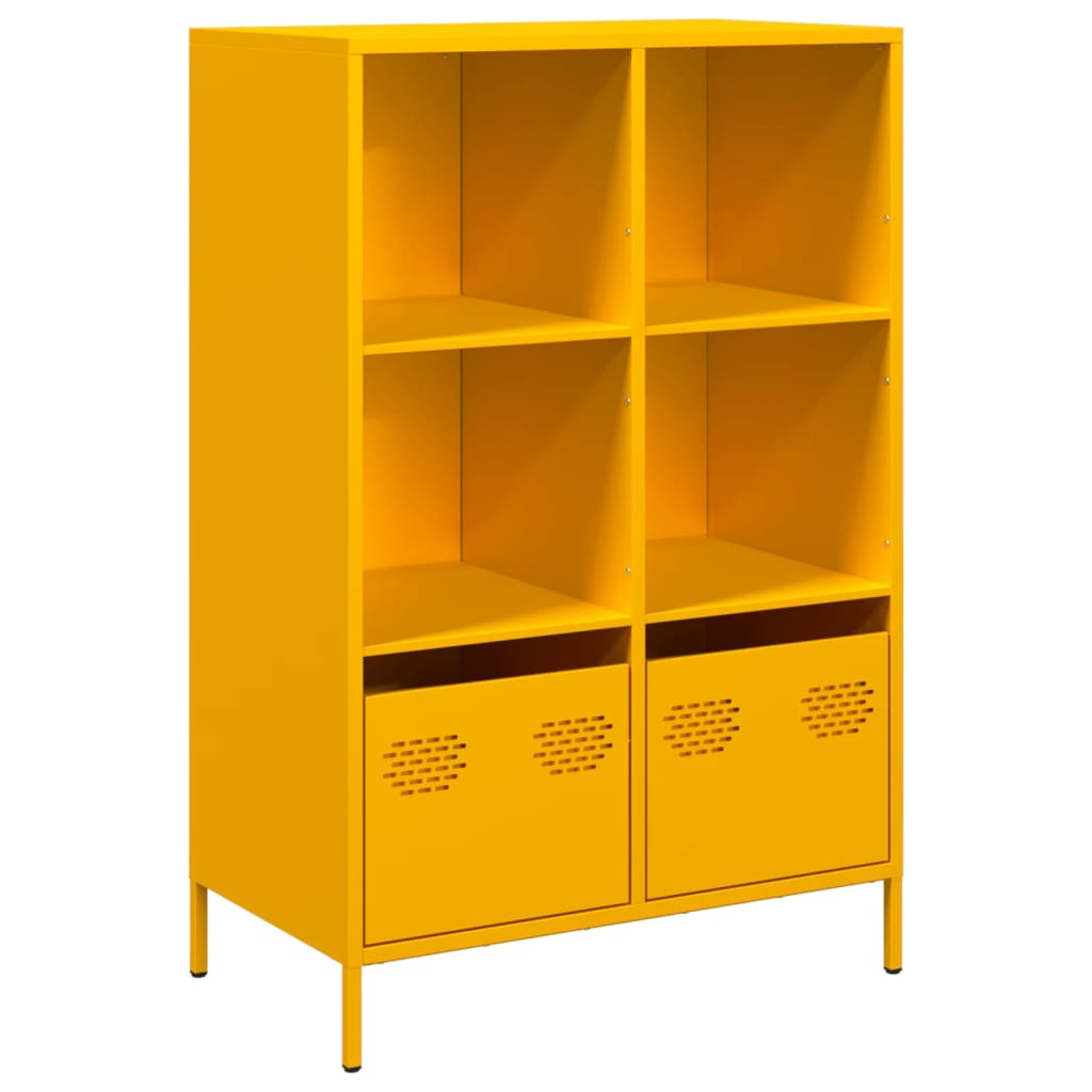 Highboard Mustard Yellow 68x39x103.5 cm Steel