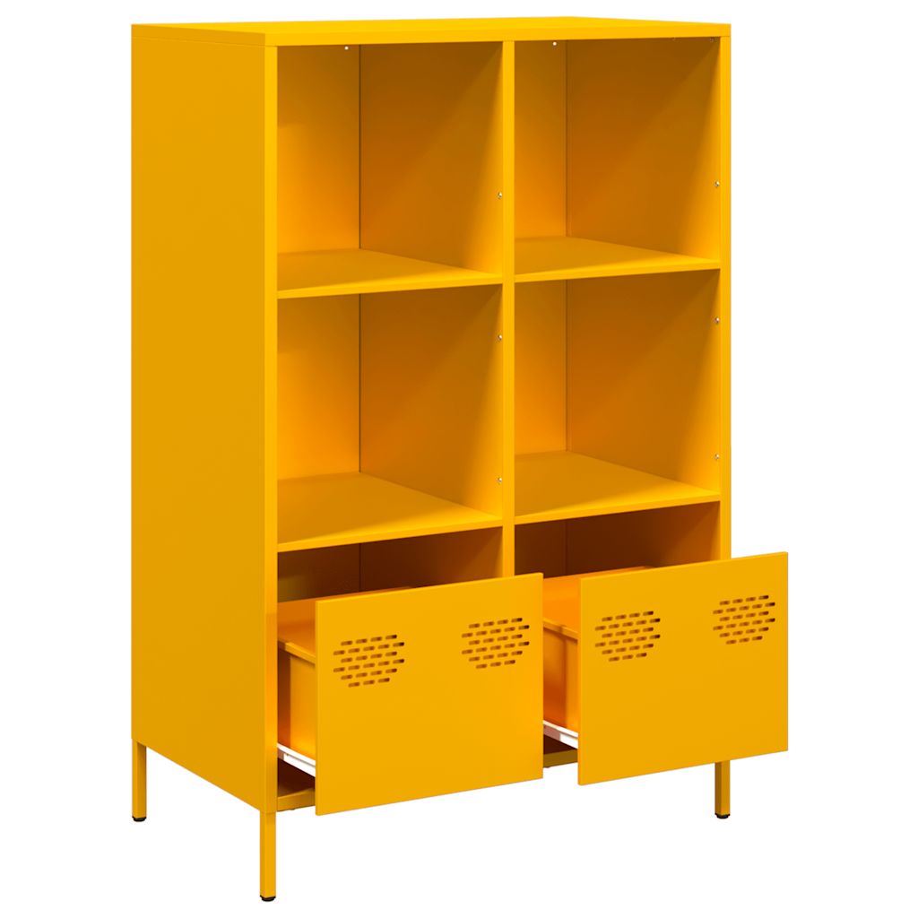Highboard Mustard Yellow 68x39x103.5 cm Steel