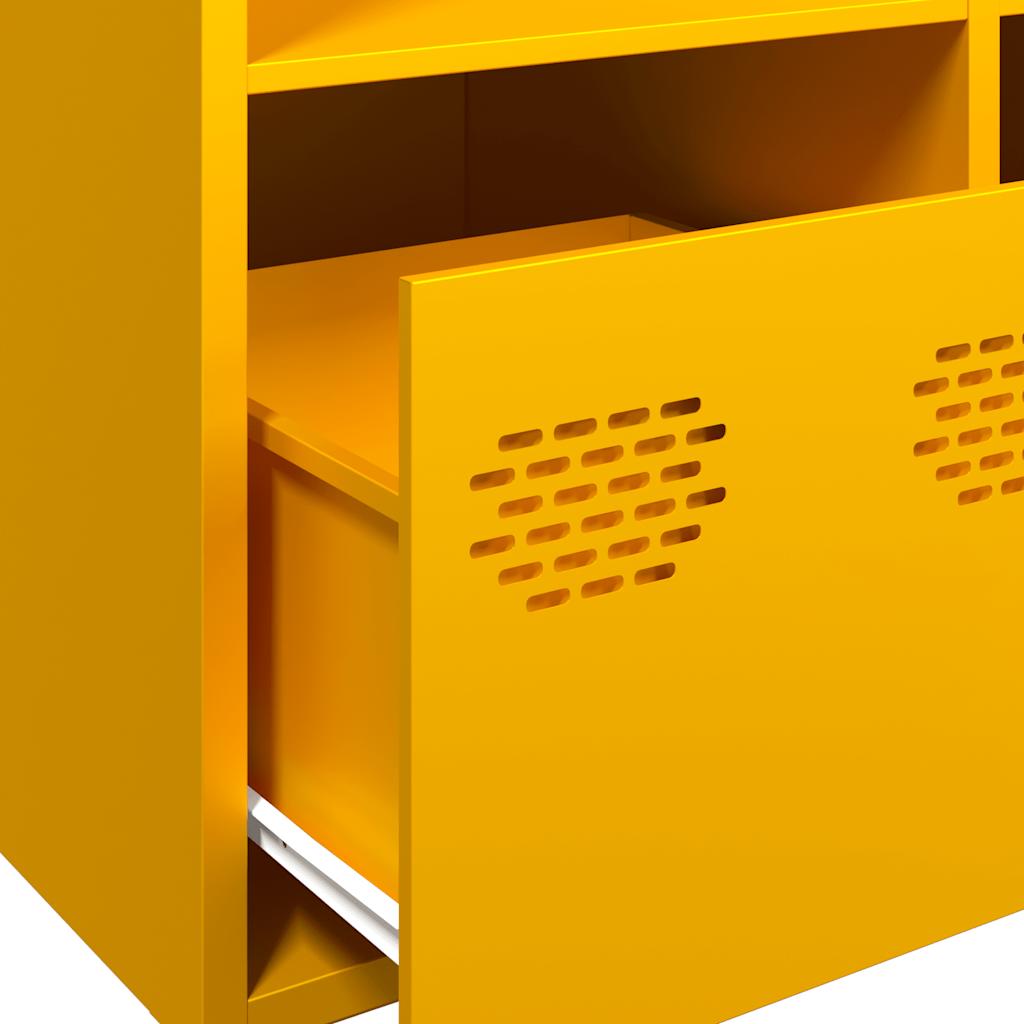 Highboard Mustard Yellow 68x39x103.5 cm Steel