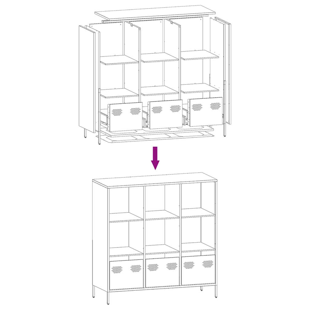 Highboard Pink 101.5x39x103.5 cm Steel