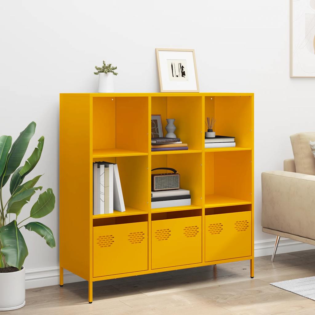 Highboard Mustard Yellow 101.5x39x103.5 cm Steel
