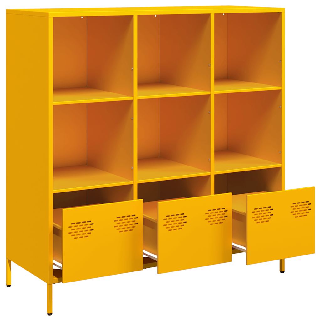 Highboard Mustard Yellow 101.5x39x103.5 cm Steel