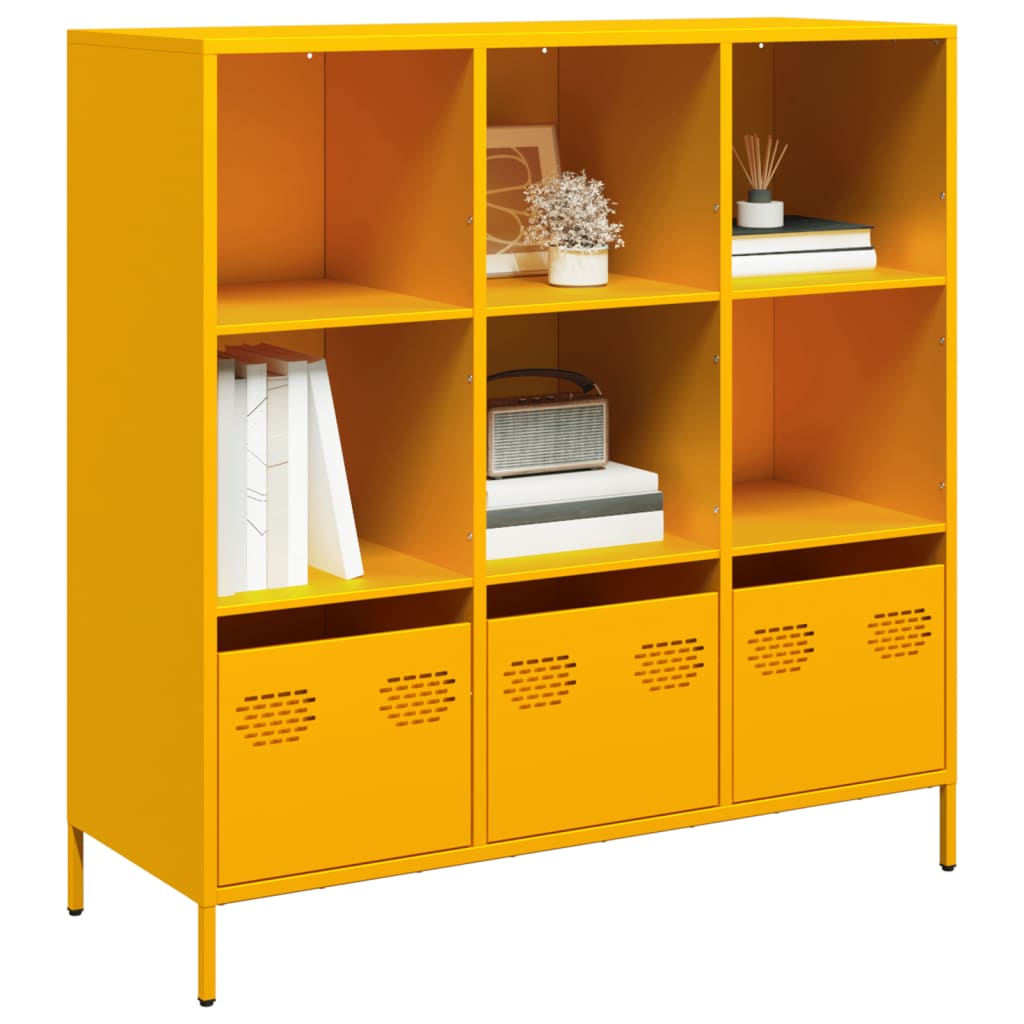 Highboard Mustard Yellow 101.5x39x103.5 cm Steel