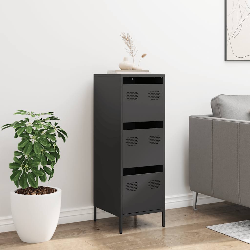 Highboard Black 39x35x103.5 cm Steel