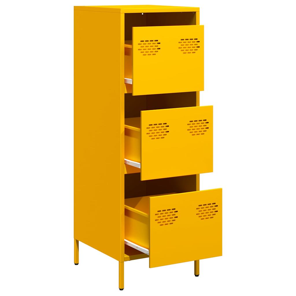 Highboard Mustard Yellow 39x35x103.5 cm Steel