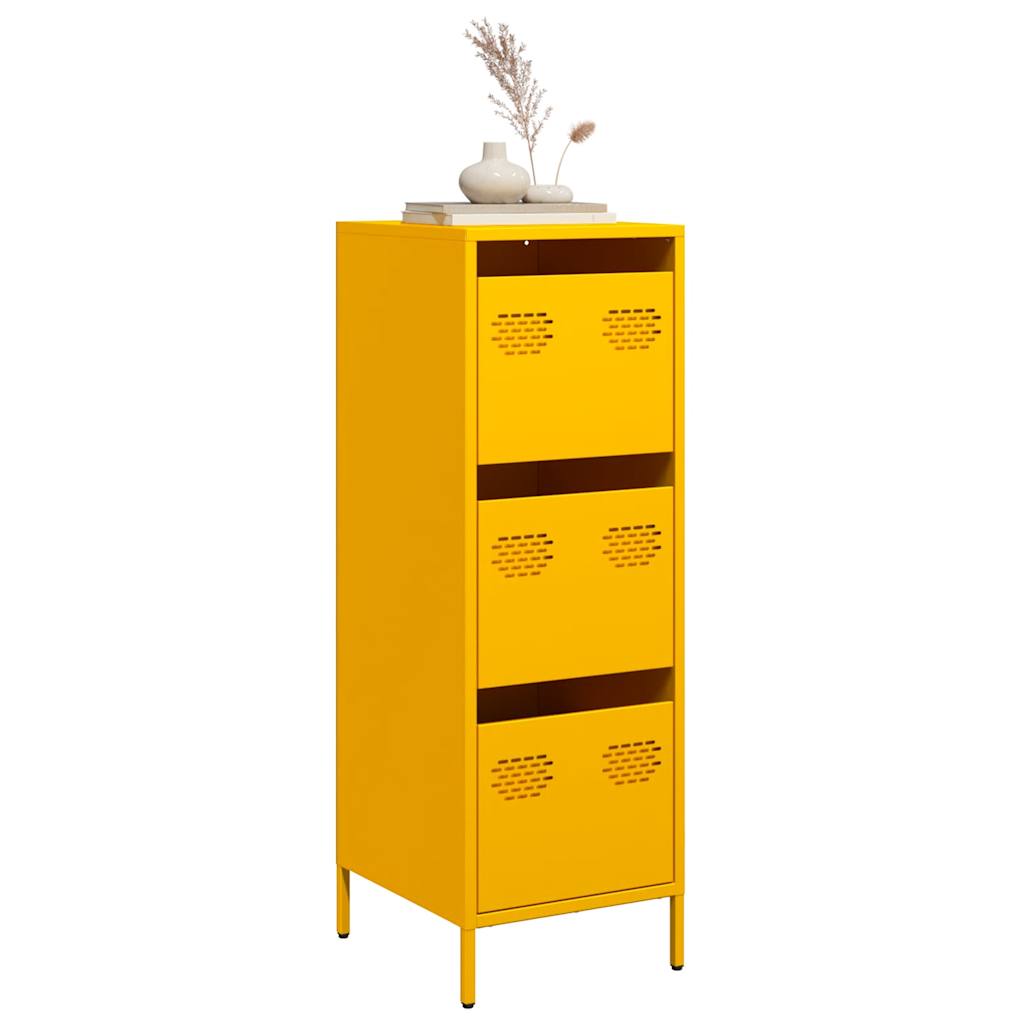 Highboard Mustard Yellow 39x35x103.5 cm Steel