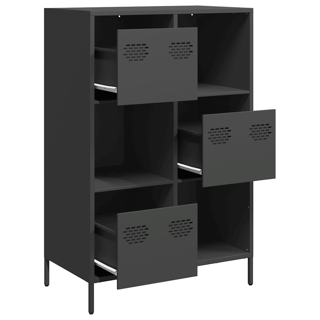 Highboard Black 68x39x103.5 cm Steel