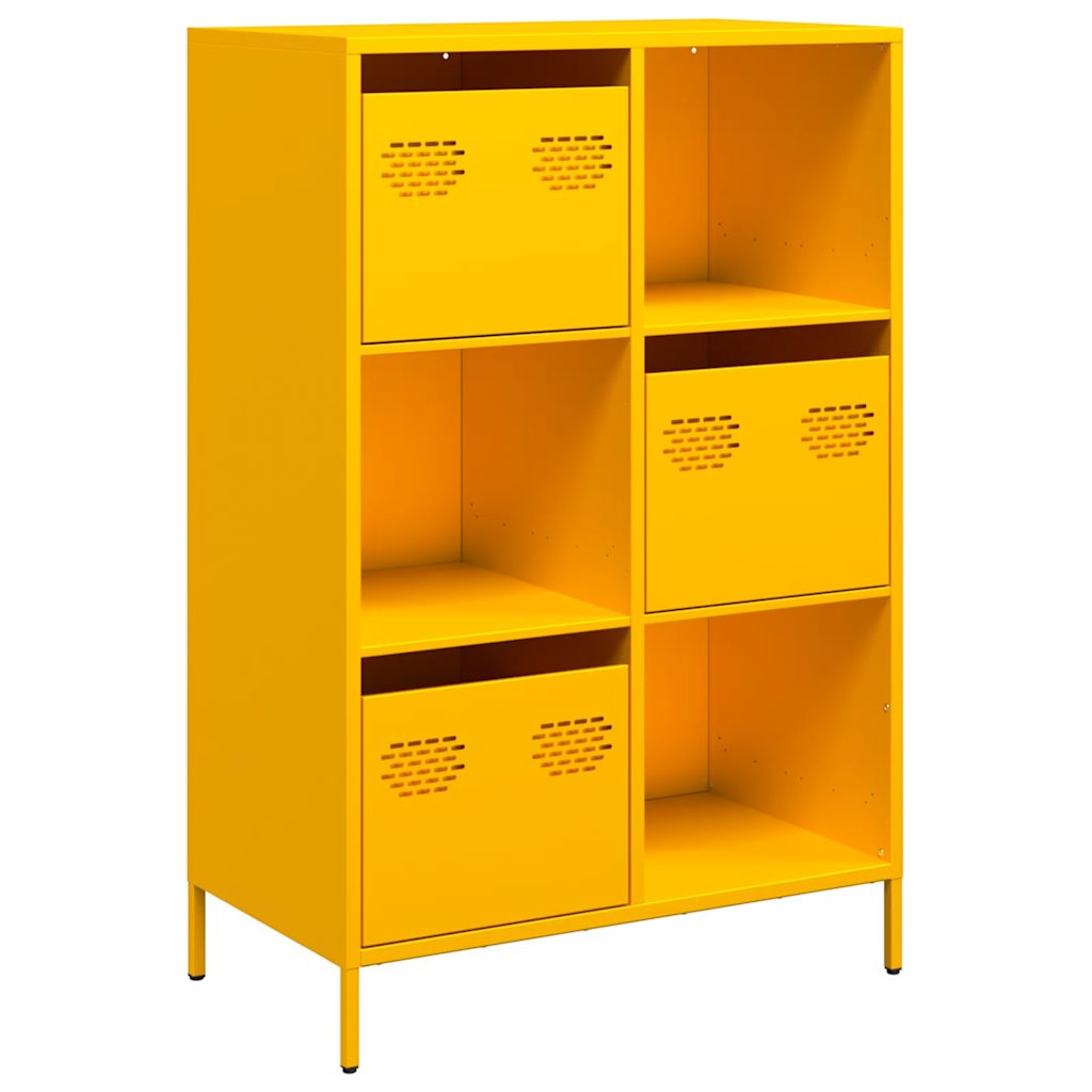 Highboard Mustard Yellow 68x39x103.5 cm Steel