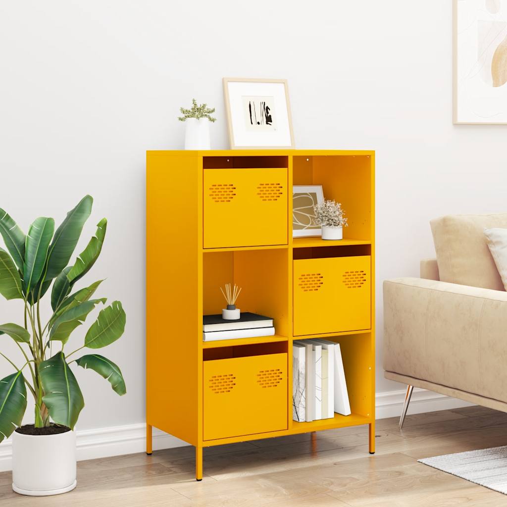 Highboard Mustard Yellow 68x39x103.5 cm Steel