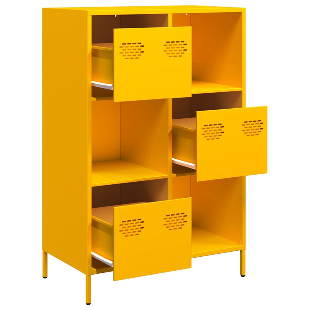 Highboard Mustard Yellow 68x39x103.5 cm Steel