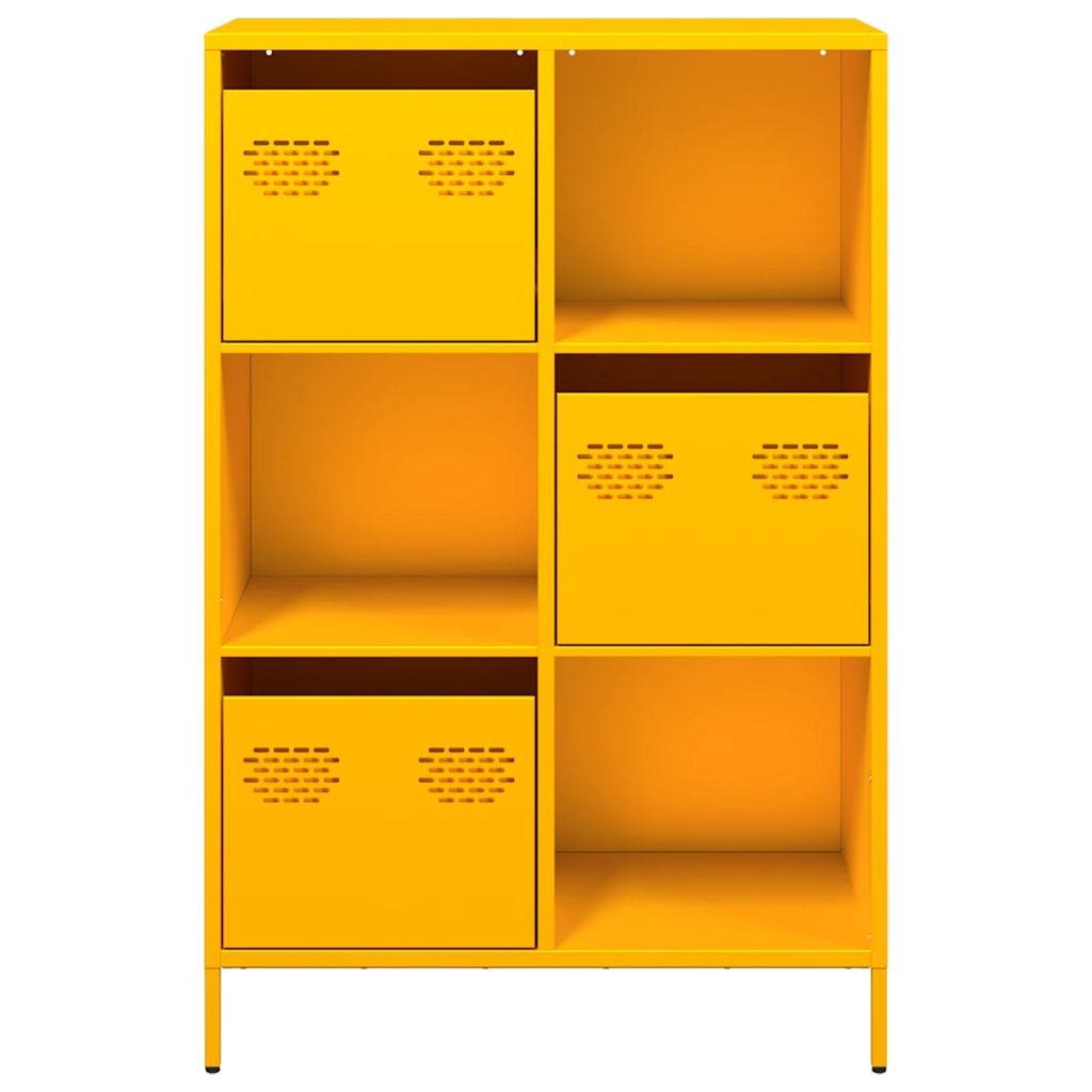 Highboard Mustard Yellow 68x39x103.5 cm Steel