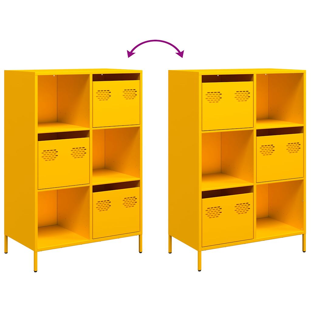 Highboard Mustard Yellow 68x39x103.5 cm Steel