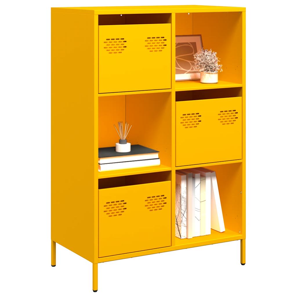 Highboard Mustard Yellow 68x39x103.5 cm Steel