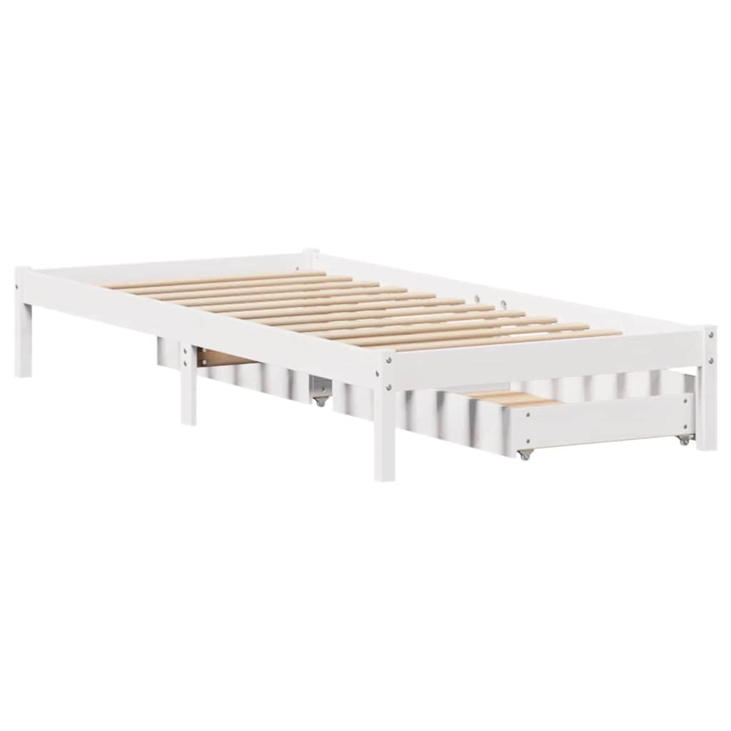 Bed Frame without Mattress White 90x190 cm Single Solid Wood Pine