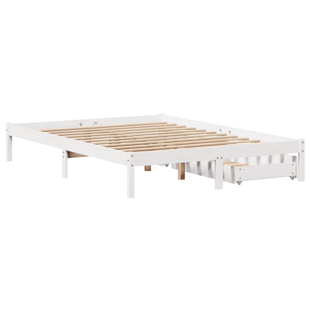 Bed Frame without Mattress White 120x190 cm Small Double Solid Wood Pine