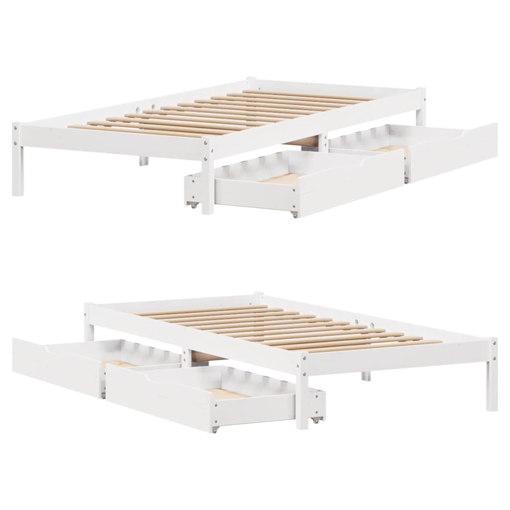 Bed Frame without Mattress White 90x200 cm Solid Wood Pine
