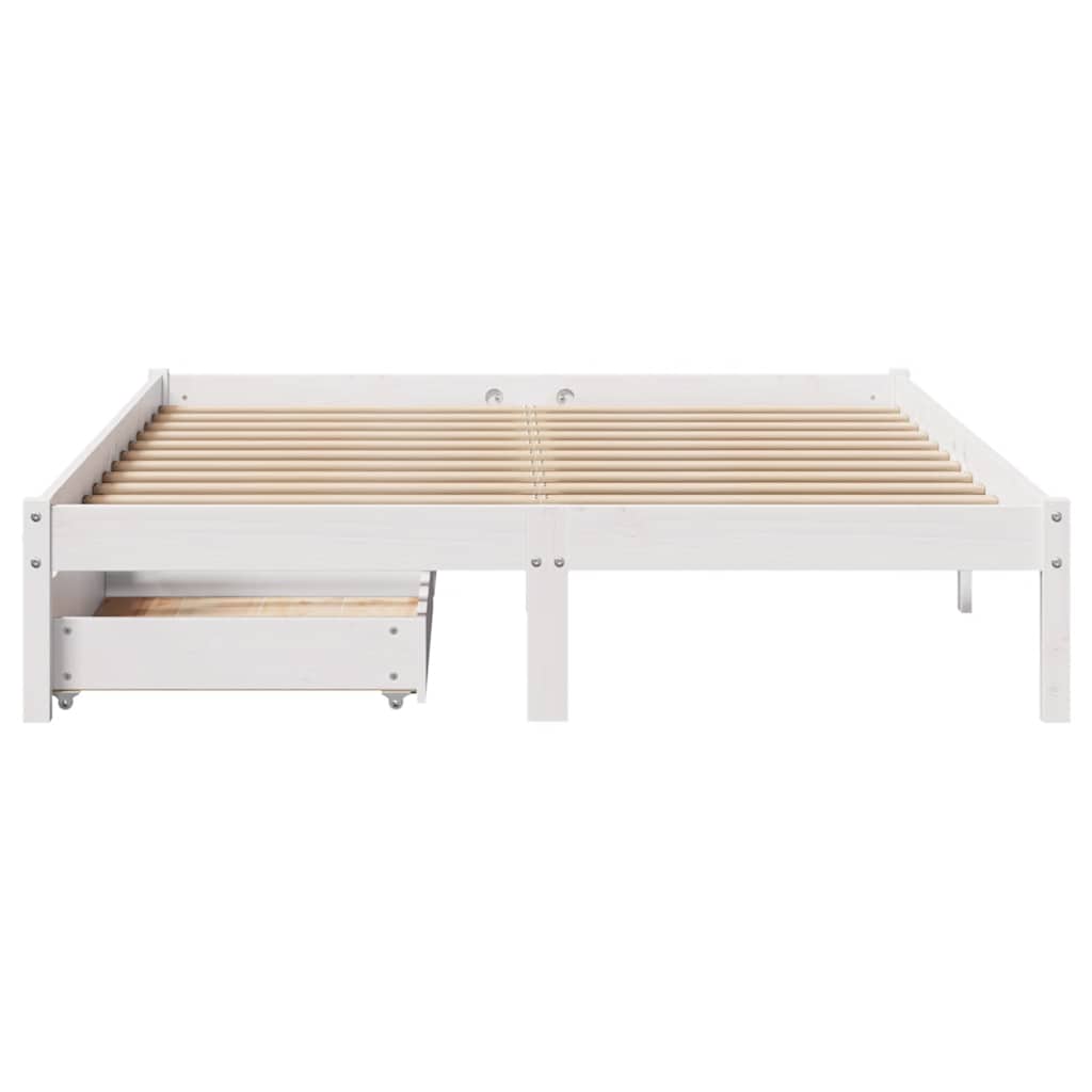 Bed Frame without Mattress White 120x200 cm Solid Wood Pine