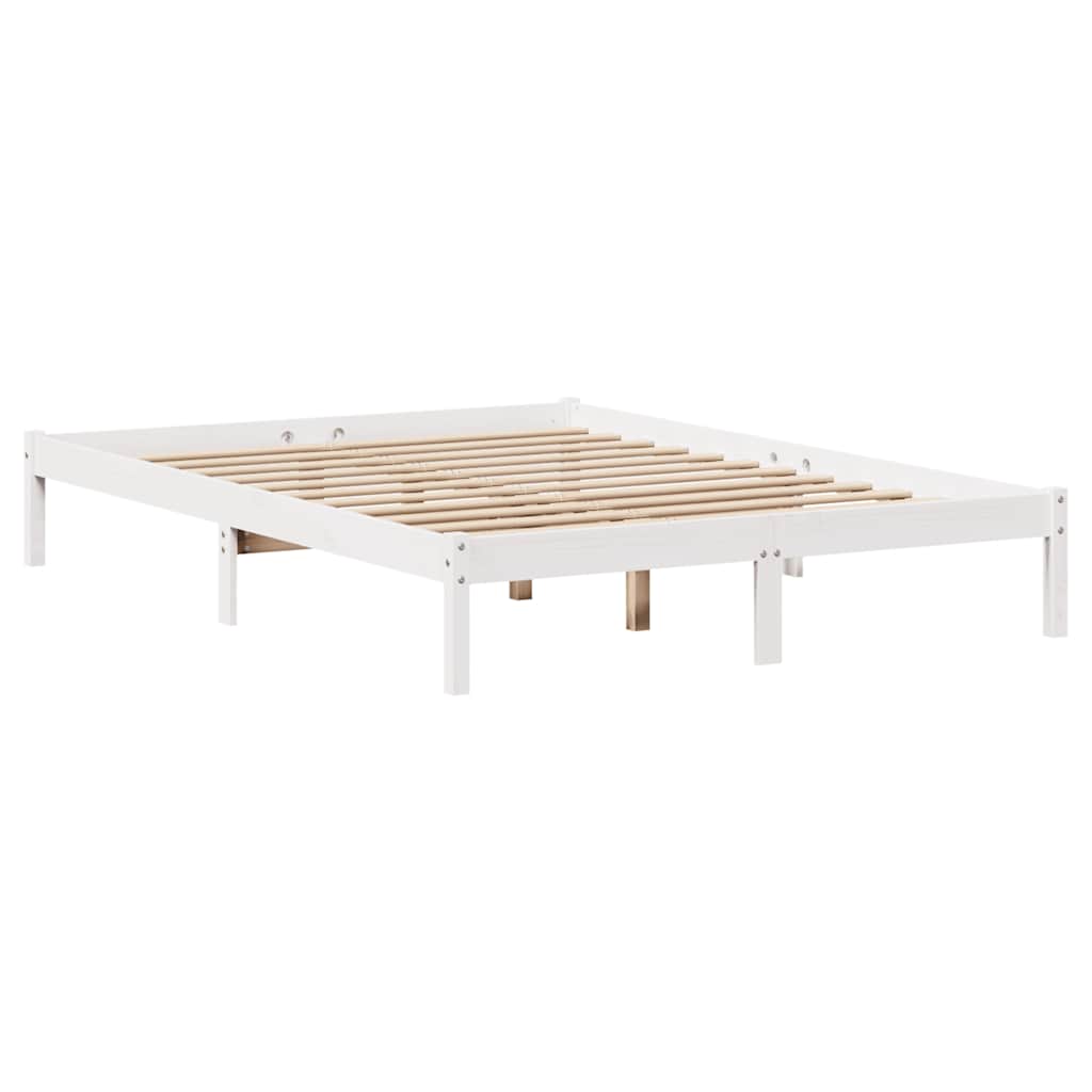 Bed Frame without Mattress White 140x200 cm Solid Wood Pine