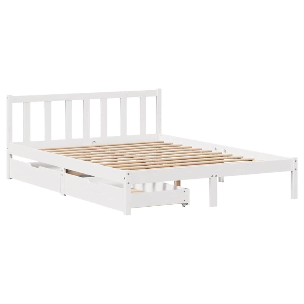 Bed Frame without Mattress White 120x190 cm Small Double Solid Wood Pine