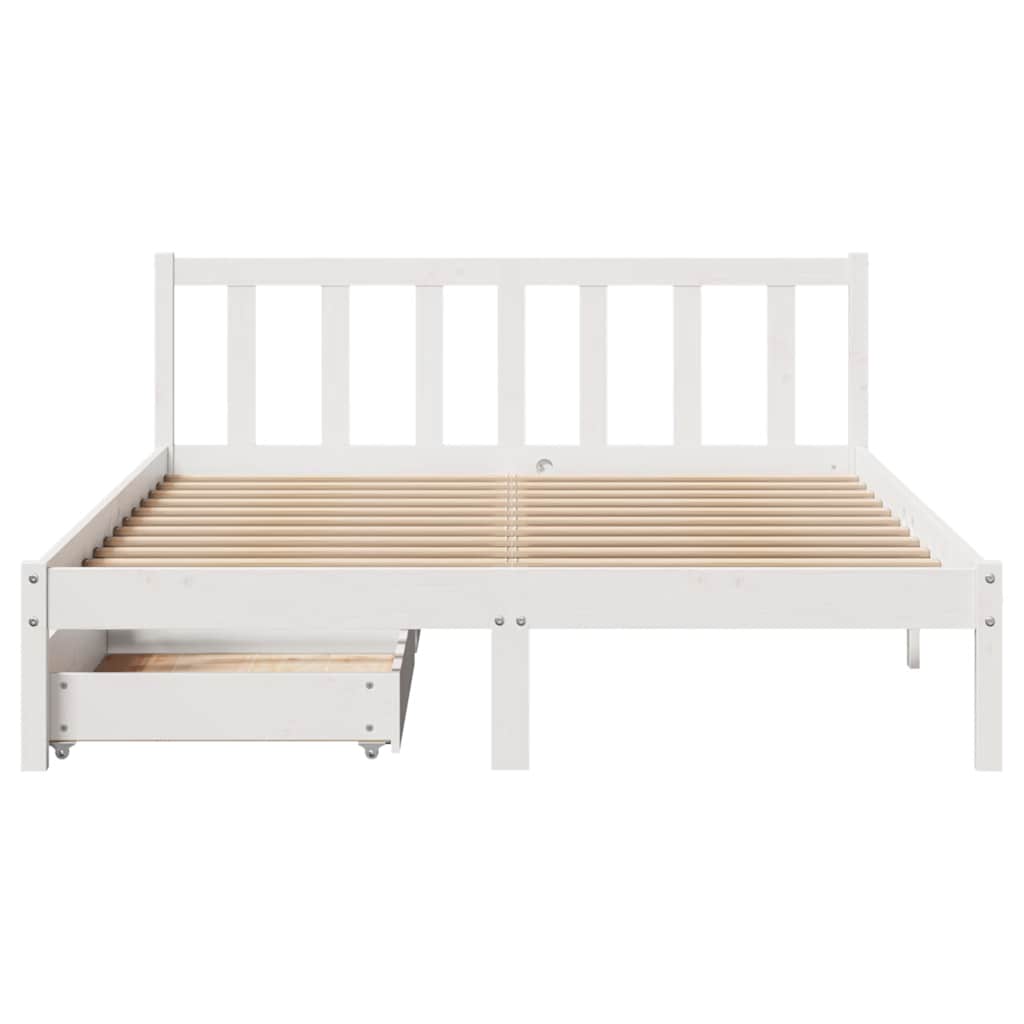 Bed Frame without Mattress White 120x190 cm Small Double Solid Wood Pine