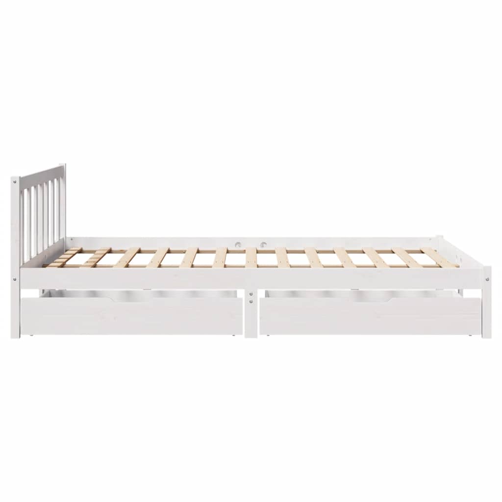 Bed Frame without Mattress White 120x190 cm Small Double Solid Wood Pine