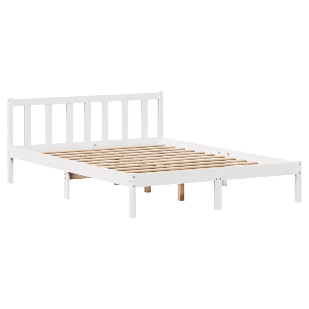 Bed Frame without Mattress White 120x190 cm Small Double Solid Wood Pine