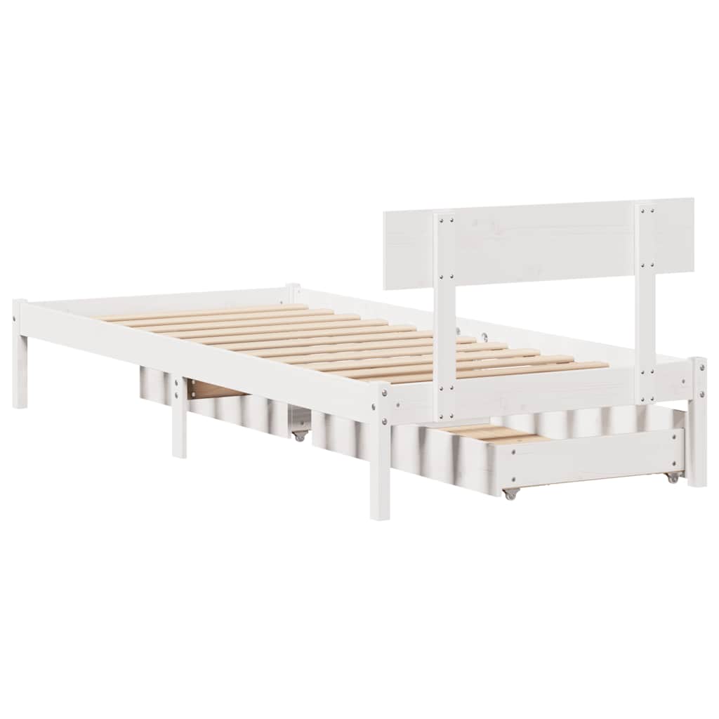 Bed Frame without Mattress White 90x190 cm Single Solid Wood Pine