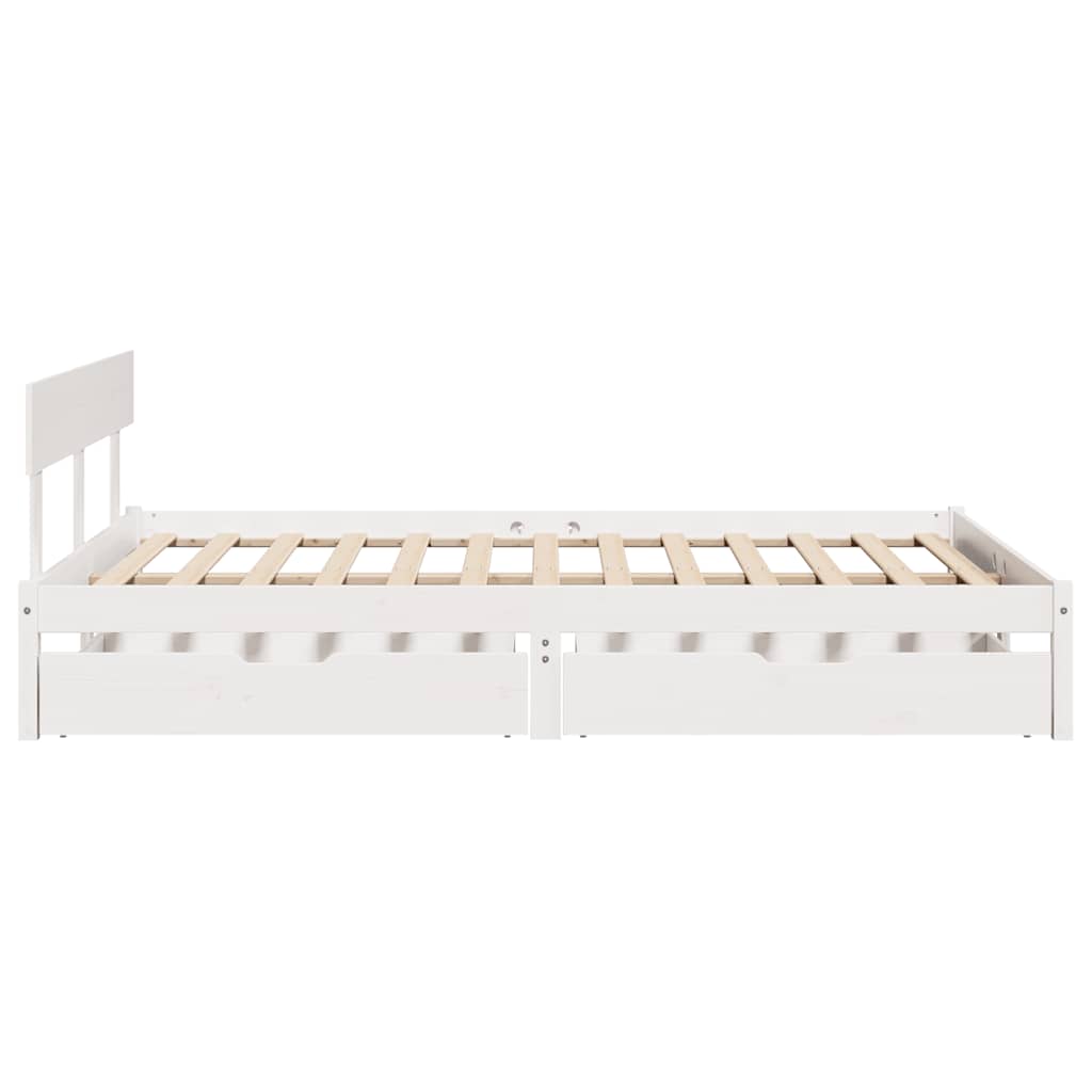 Bed Frame without Mattress White 140x190 cm Solid Wood Pine
