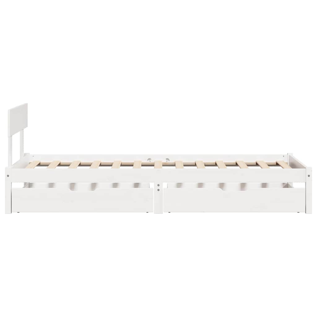 Bed Frame without Mattress White 100x200 cm Solid Wood Pine