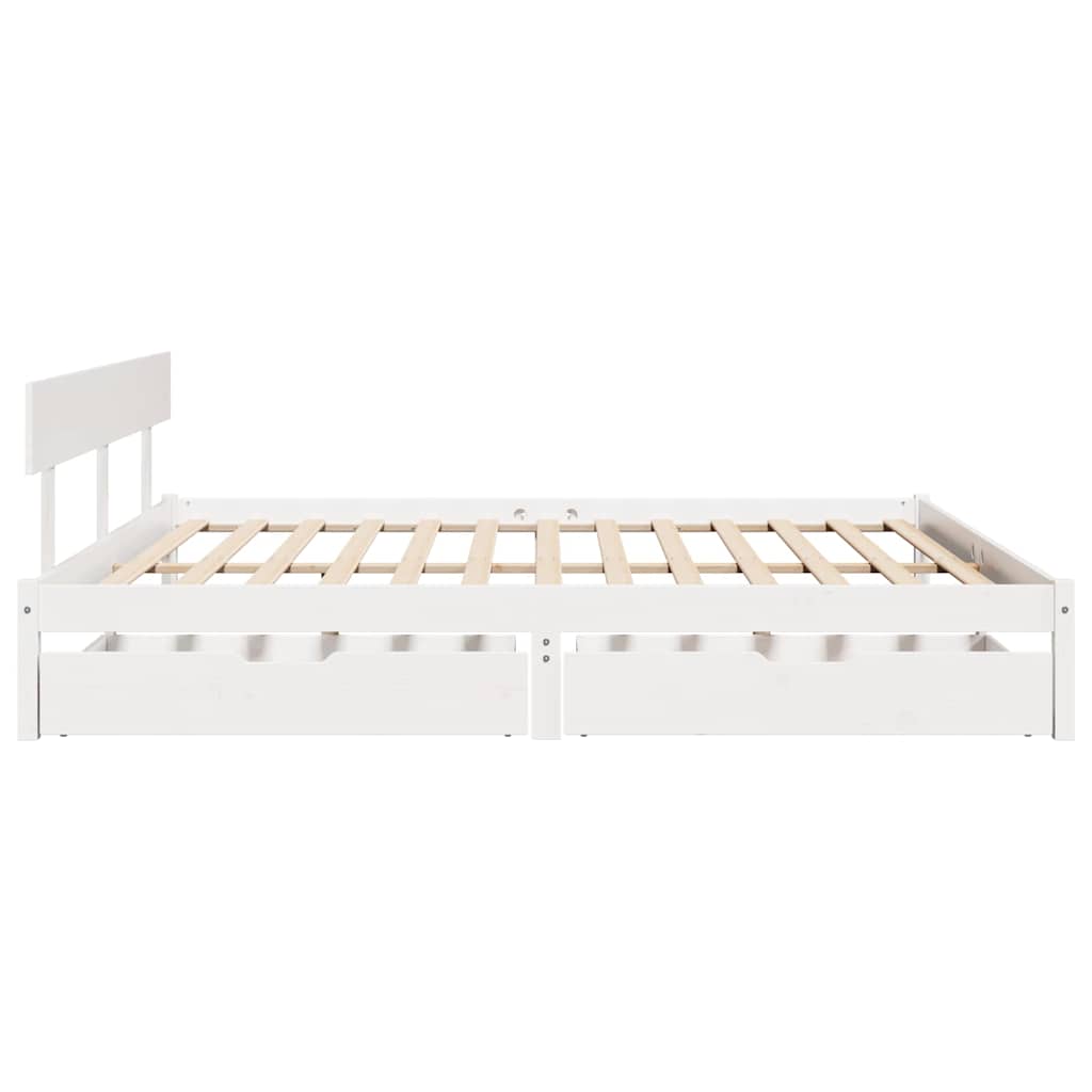 Bed Frame without Mattress White 180x200 cm Super King Solid Wood Pine