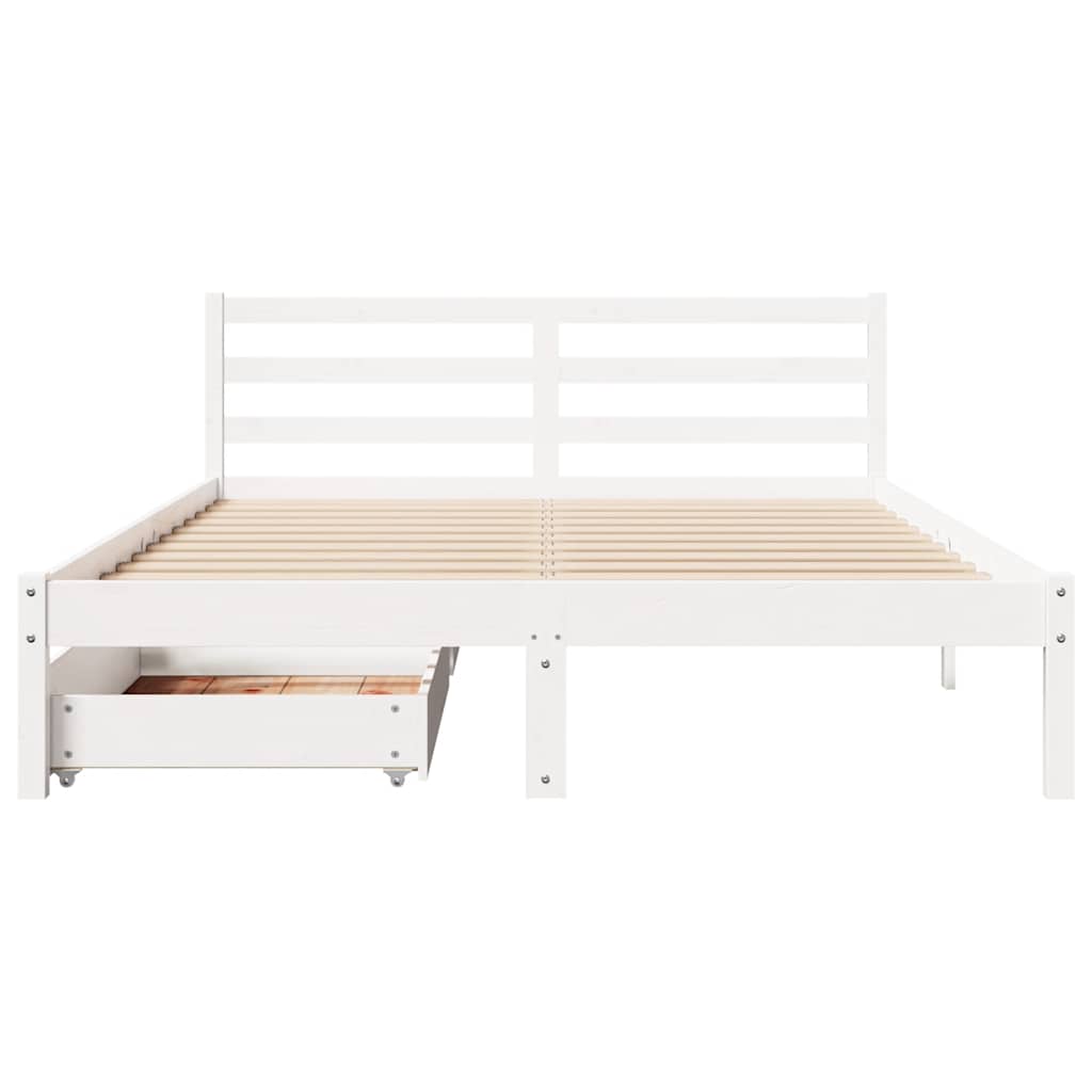 Bed Frame without Mattress White 120x200 cm Solid Wood Pine